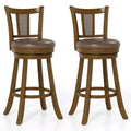 Costway Set of 2/4 Bar Stools 30 Swivel Bar Chairs with PE Rattan Backrest & Footrest