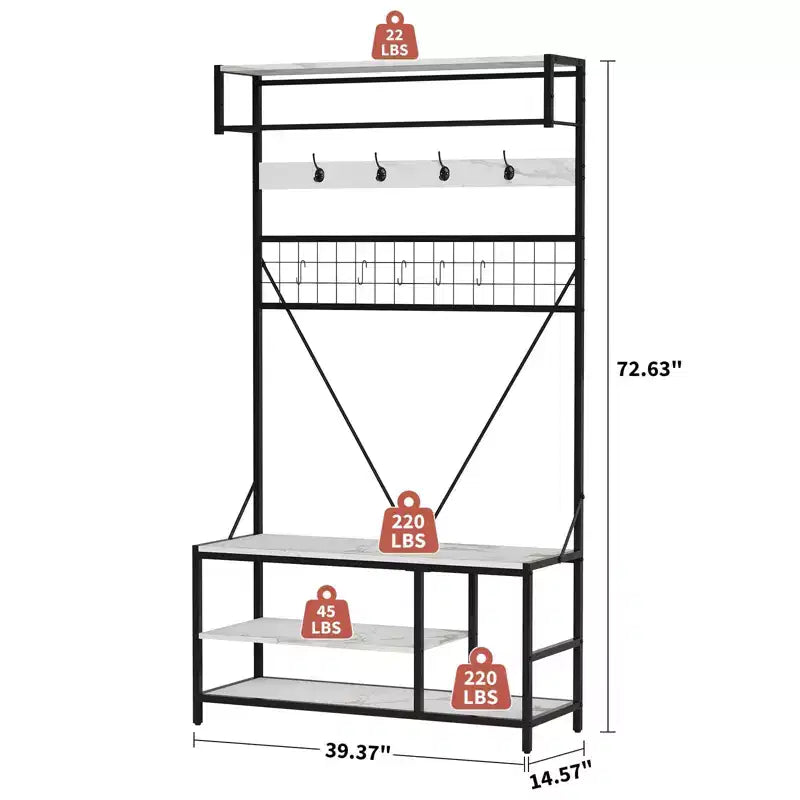 Portant à Vêtements en Métal Autonome - Portant à Vêtements Robuste et Organisateur de Garde-robe pour Chambre à Coucher, Entrée et Placard