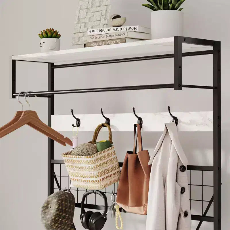 Portant à Vêtements en Métal Autonome - Portant à Vêtements Robuste et Organisateur de Garde-robe pour Chambre à Coucher, Entrée et Placard