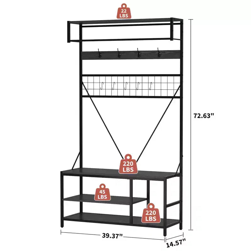 Portant à Vêtements en Métal Autonome - Portant à Vêtements Robuste et Organisateur de Garde-robe pour Chambre à Coucher, Entrée et Placard