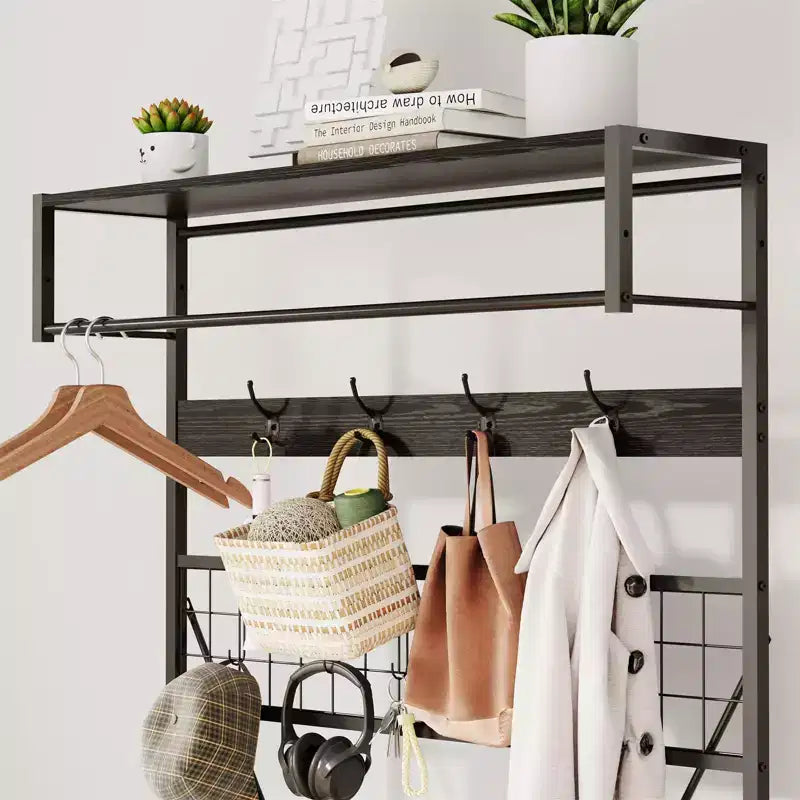 Portant à Vêtements en Métal Autonome - Portant à Vêtements Robuste et Organisateur de Garde-robe pour Chambre à Coucher, Entrée et Placard