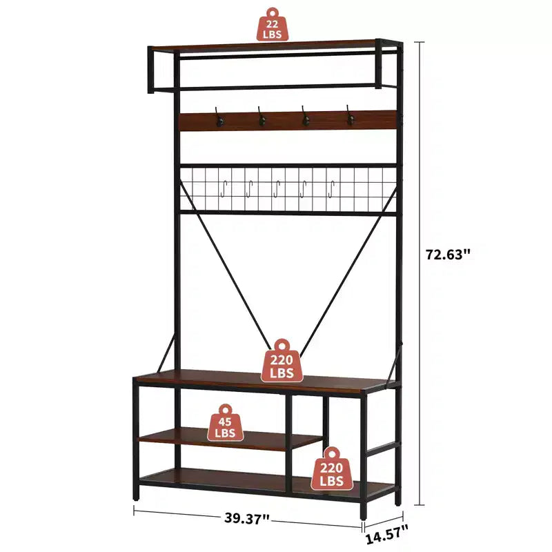 Portant à Vêtements en Métal Autonome - Portant à Vêtements Robuste et Organisateur de Garde-robe pour Chambre à Coucher, Entrée et Placard