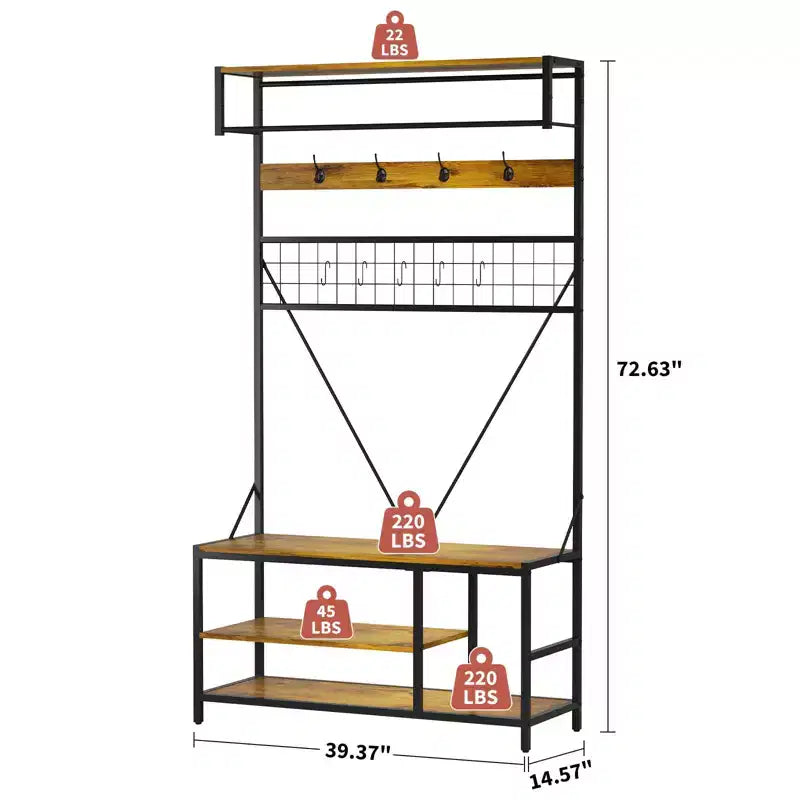 Freestanding Metal Garment Rack - Heavy Duty Clothes Rack and Wardrobe Organizer for Bedroom, Entryway and Closet