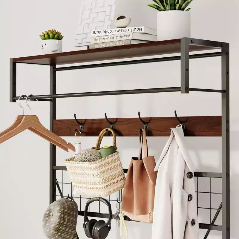 Portant à Vêtements en Métal Autonome - Portant à Vêtements Robuste et Organisateur de Garde-robe pour Chambre à Coucher, Entrée et Placard