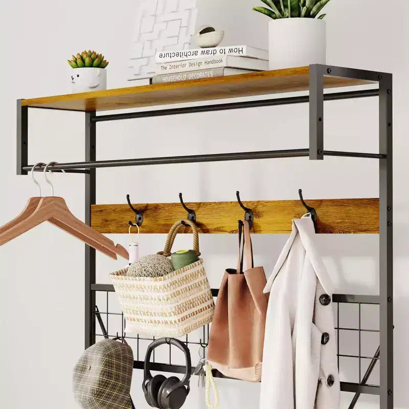 Portant à Vêtements en Métal Autonome - Portant à Vêtements Robuste et Organisateur de Garde-robe pour Chambre à Coucher, Entrée et Placard