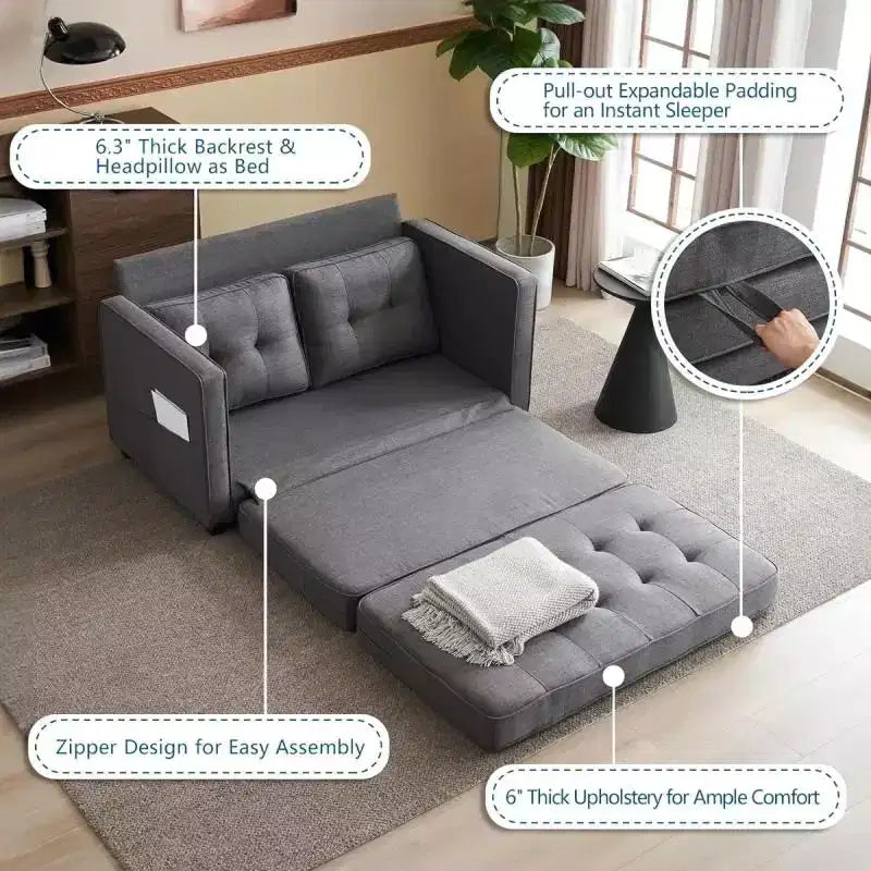 |53.5 inch Upholstered Sleeper Sofa