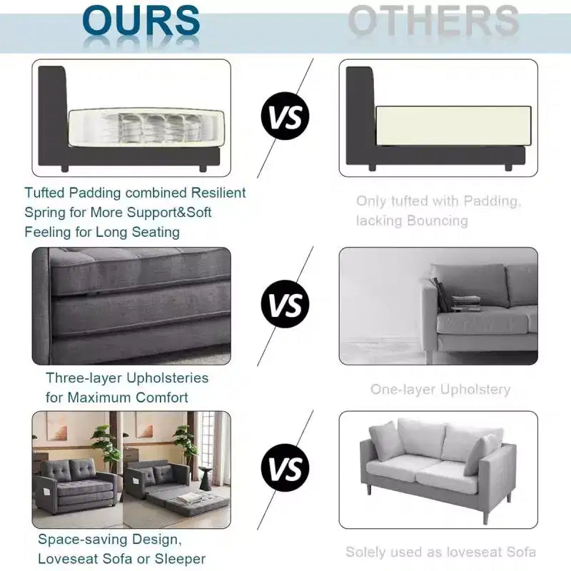 |53.5 inch Upholstered Sleeper Sofa