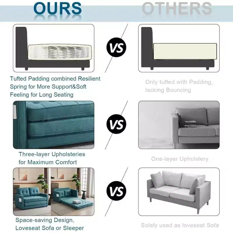 |53.5 inch Upholstered Sleeper Sofa