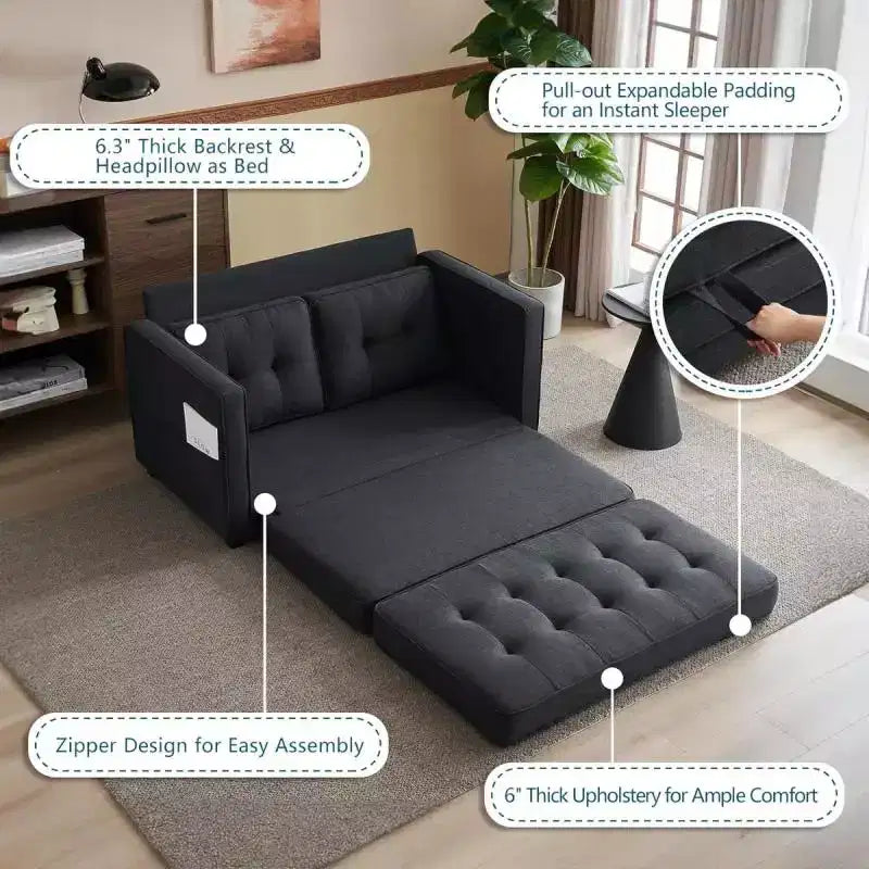 |53.5 inch Upholstered Sleeper Sofa