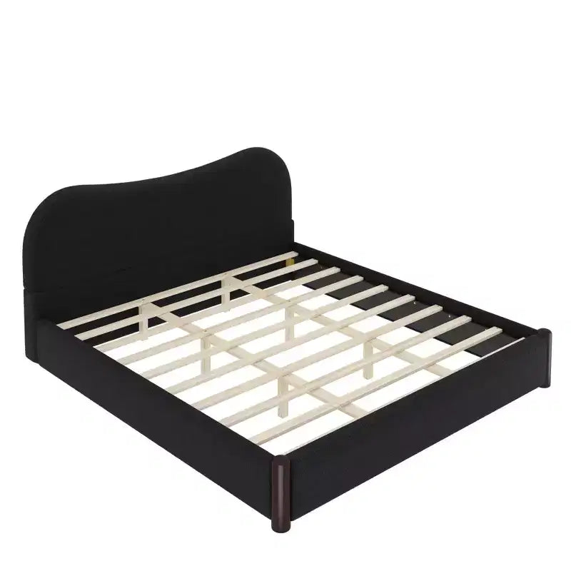 Upholstered Platform Bed with Wood Supporting