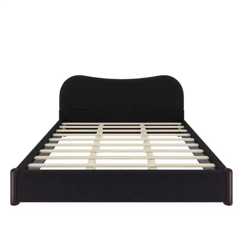 Upholstered Platform Bed with Wood Supporting
