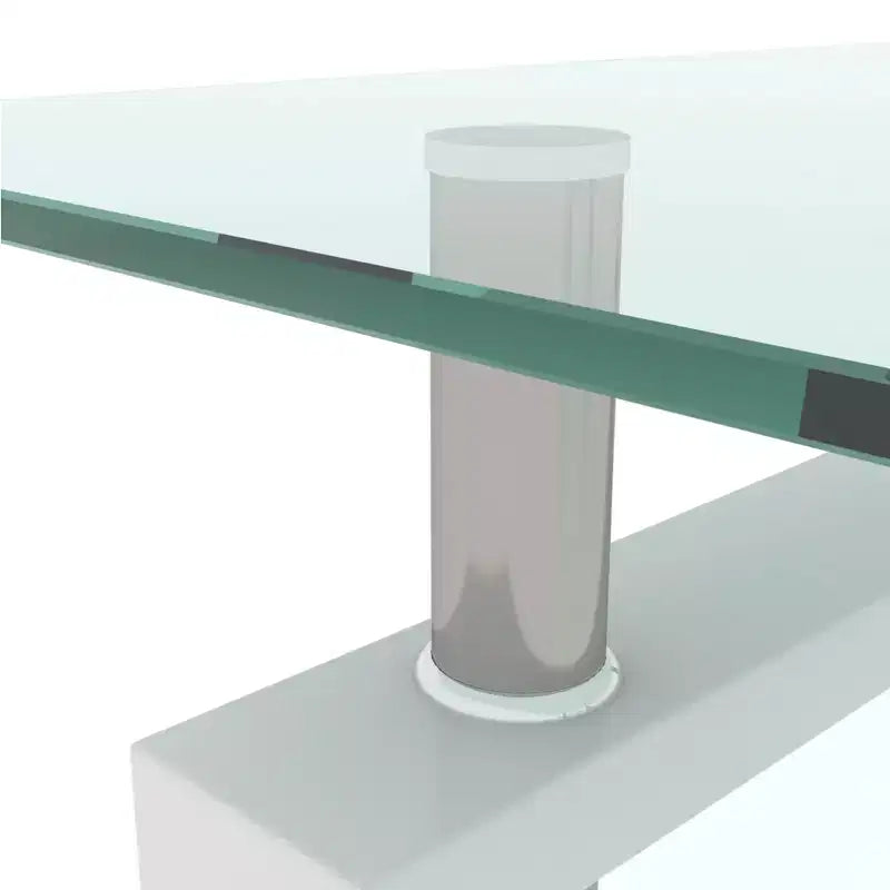Fun little toys brand Rectangle Glass Coffee Table, Clear Coffee Table, Modern Side Center Tables for Living Room, Living Room Furniture
